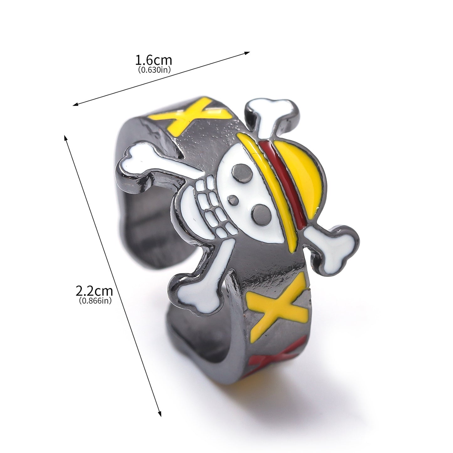 Anime peripheral skeleton pirate ship flag jewelry ring